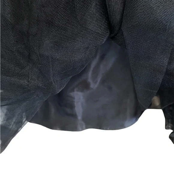 Vintage Betsey Johnson Evening Sheer Lace Velvet Ribbon Bows Goth Cupcake Dress - Picture 9 of 12